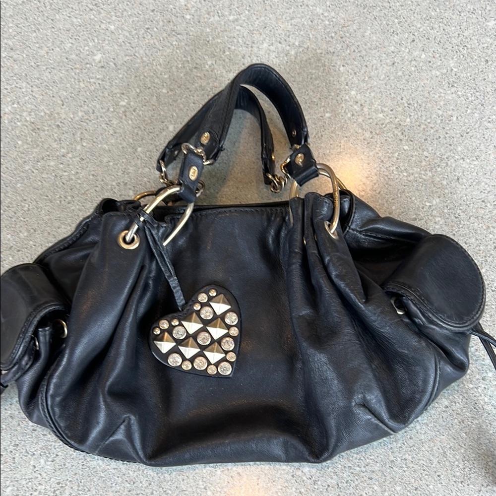 Juicy Couture Black Shoulder Bag with Heart Charm